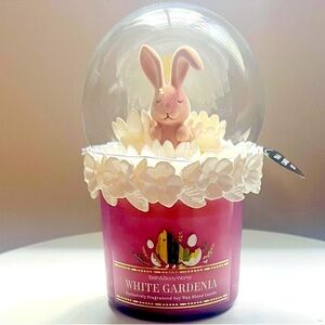 Bath & Body Works WHITE GAREDENIA 3-Wick Candle with BUNNY Globe Topper 2025 NEW